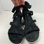 Eileen Fisher  Black Suede Leather Strappy Sandals Womens 8 Flats Comfort Shoes Photo 11