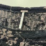 Free People  SM Black Pink Floral oversized Sweater Photo 3