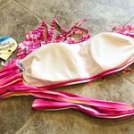 Hawaiian Tropic 🆕  convertible fringe pink yellow orange bandeau bikin… Photo 5