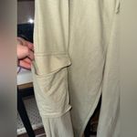 H&M  baggy cargo pants wide leg drawstring elastic khaki olive beige high rise Photo 4