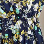 Anthropologie  Floral Ruffled Strapless Blue A Line Dress NWT Size Large Photo 9