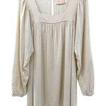 Sancia The Mayson Long Sleeve Mini Dress In Cream Size Medium Linen Blend White Photo 0
