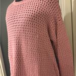 Madewell  Pink Crew Neck Crochet Look Sweater with Rollneck Photo 2