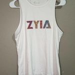 Zyia Active white holographic logo athletic tank top women’s size small Photo 0