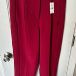 EXPRESS high waist high rise ankle dress pants size 4 R dark red color NWT Photo 0