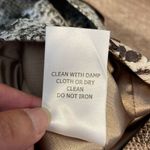 Etcetera  Snake Print Mini Pencil Skirt Faux Leather Lined Size 4‎ Tan Sage Green Photo 6