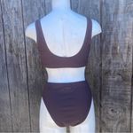 Mocha Brown Scoop Neck High Waisted 2 Piece Swim Bikini Set Size S Photo 1