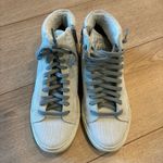 P448  Star White Zebra Embossed High Top Leather Sneaker Size 37/7 US Photo 3