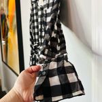 MARRISA WEBB Women's Black & White Gingham Plaid Wrap Midi Dress Size Medium Photo 10
