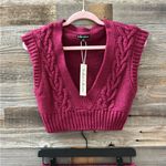 For Love & Lemons  Layton Burgundy Knit Sweater SET Vest & Skirt Set Small NWT Photo 6