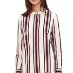 Tory Burch $295 Stretch Silk Striped Shirt Size 8 Photo 2