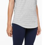 Lululemon Top Love Crew III Short Serve Stripe Heathered Core Light Grey Sage Photo 3