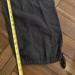 Flax  Black 100% Linen Cargo Tie Ankle Cropped Pants Size Medium Photo 2