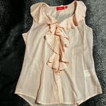 Oscar de la Renta Womens sz6  100% Cotton pink sleeveless ruffled blouse Photo 0