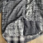 L'Agence L’AGENCE Silk Button Down Shirt Black White Print Patchwork Blouse Top 100% Silk Photo 1