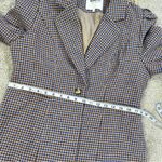 &merci &merci Women’s Sloan Houndstooth Blazer Puff Sleeve Classic in Brown Size L Photo 16