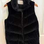 Athleta  Women's Lofty Velvet Goose Down Full Zip Puffer Vest Black S No Hood Photo 0