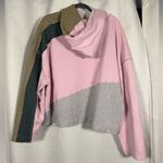 Free People Movement All or Nothing Patchwork Sweatshirt Gray Pink Olive Navy L Size L Photo 1