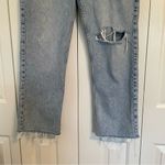 We The Free Free People  Button Fly Straight Leg Jeans Sz 29 Raw Hem Distressed Photo 6