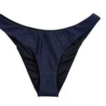 ANDIE NWT J.Crew Curved Waist Mid Rise High Leg Cheeky Bikini Bottom Swim S Navy Blue Photo 0