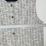 Loft  Black and White Button-up Tweed Sleeveless Shift Dress Size XL Photo 6
