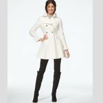 Laundry by Shelli Segal Ivory Wool Fit & Flare Double-Breasted Coat XS Photo 1