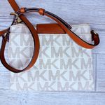 Michael Kors  Fulton beige/tan double zip crossbody bag purse  vegan leather Photo 7