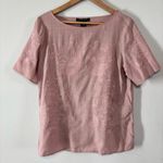 Faith of Zoe Blush Rose Embroidered Linen Blend Blouse Size M Pink Size M Photo 2