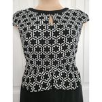 Tahari ASL Arthur S Levine Sheath Dress Peplum Top Size 12 Geometric Career Photo 3