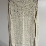 Vintage White Mossimo Crochet Top Size Medium Long Sleeve Open Knit Photo 0