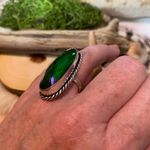 Peridot 925 Silver Statement Ring Size 8.5 Green Photo 5