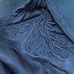 Obey  Navy Embroidered Plunge Slip Dress S Photo 11