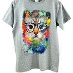 Cat lovers alert!! Super cool painted cat face front T Photo 0