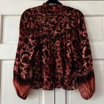 Ulla Johnson Ulla Johnson Bordeaux Yulia Printed Metallic Blouse Top Size 0 XS Fall Autumn Photo 11