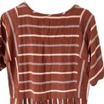 Ace & Jig  Brown Cream Pink Stripe Dress with Metallic Accent size small pockets Photo 5