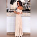 LIONESS  Field of Dreams Maxi Dress Lemon Butter Yellow Off Shoulder Pleated M Photo 14