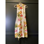 Natori  Takeda Sleeveless cotton white floral Halter Midi Dress L Photo 2