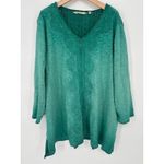 Soft Surroundings Trevi Lace Top Jewel Green Size 3X Beachy Boho Coastal Mature Photo 1