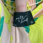 Milk & Honey Top Women's XS Blouse Yellow Floral Sweetheart Corset Puff Sleeve Photo 2