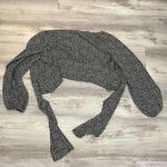 SheIn Black & White Animal Print Long Elastic Sleeve Tie Front Lightweight Wrap Photo 11