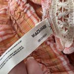 Free People  Shorts Womens Small Orange Pink Plaid Boho Crochet Trim‎ 100% Cotton Photo 3