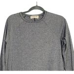 ZARA  Trf. Striped Long Sleeve Oversized High Low Hem Stretch Top S Black Grey Photo 1