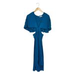 AMUR Dara Pleated Cutout Midi Dress Teal Blue Size 6 Photo 10