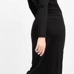 VERO MODA square neck bodycon midi dress in black Photo 2