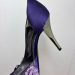 J. Renee Luxe decorated purple floral satin heels‎ size 7.5 Photo 3