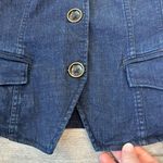 White House | Black Market  Dark Wash Button Front Military Style Denim Jacket J44 Photo 2