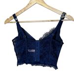 Victoria's Secret Victoria’s Secret Dream Angels Unlined Embroidered Lace Up Top M Medium B Navy Photo 6