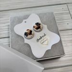 Handmade Chicken Print Button Earrings, Button Earrings, Gifts, Stocking Stuffers Photo 3