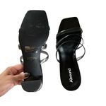 Abound  Ethan Black Smoke Translucent Heel  Strappy Slide Sandals Size 9 Photo 5