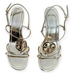 Tory Burch Metallic Capri Miller Logo Wedge Sandals Size 9.5 Gold Photo 1